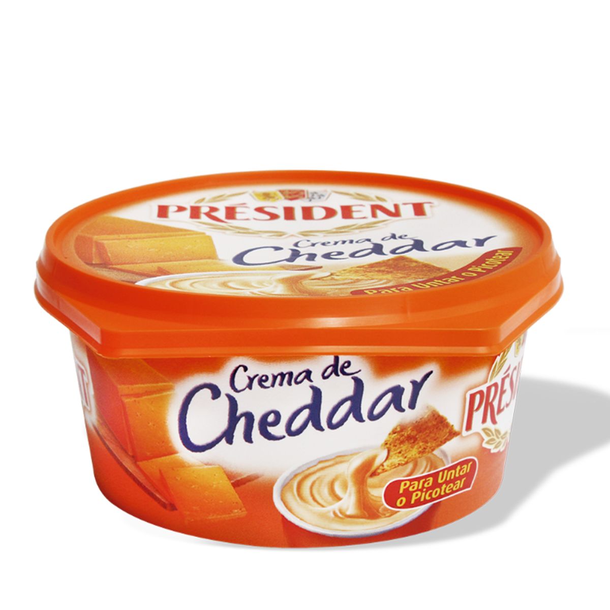 10X Crema de Queso Cheddar Président x 125 gr