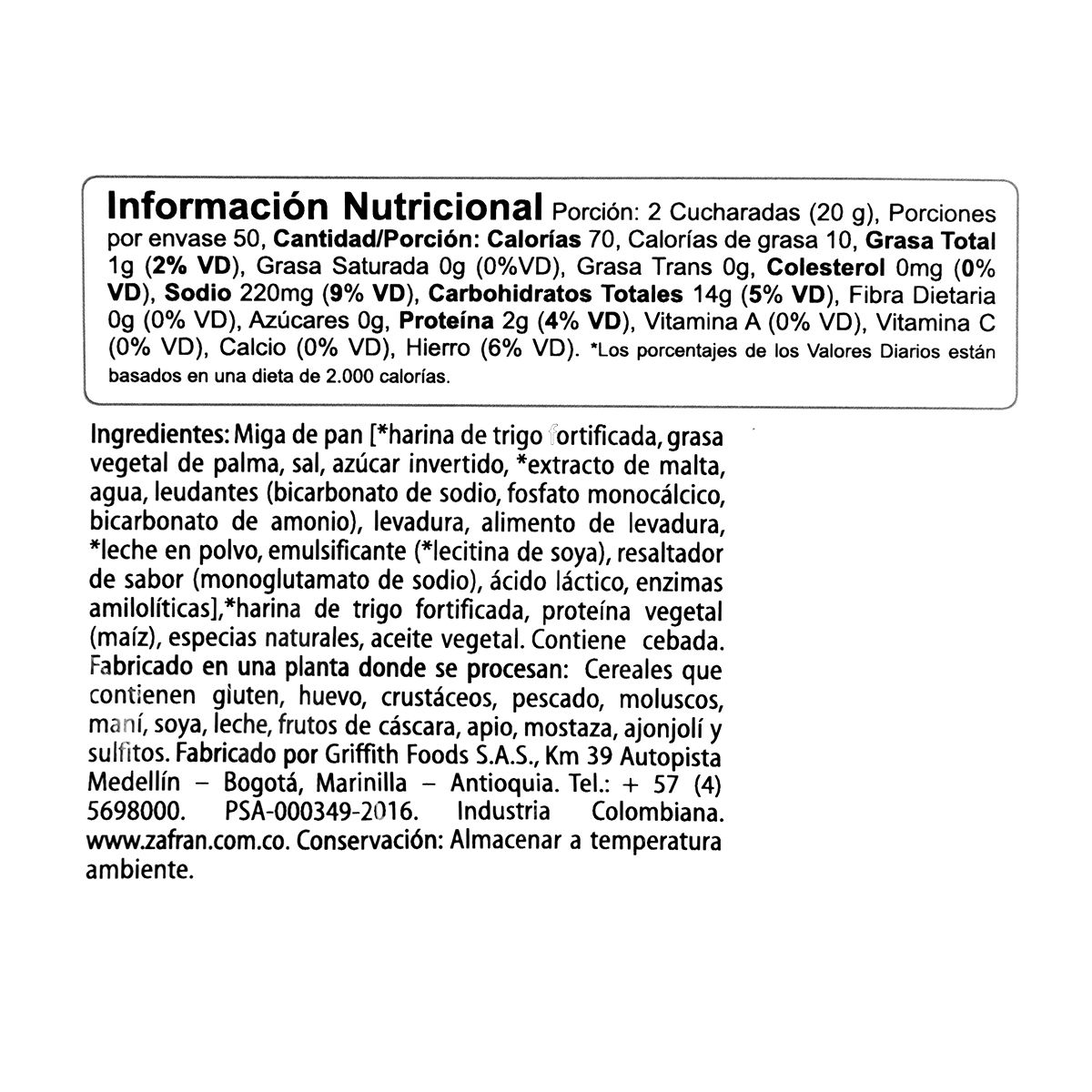 10X Apanado Crocante Zafrán x 1000 Gr Bolsa