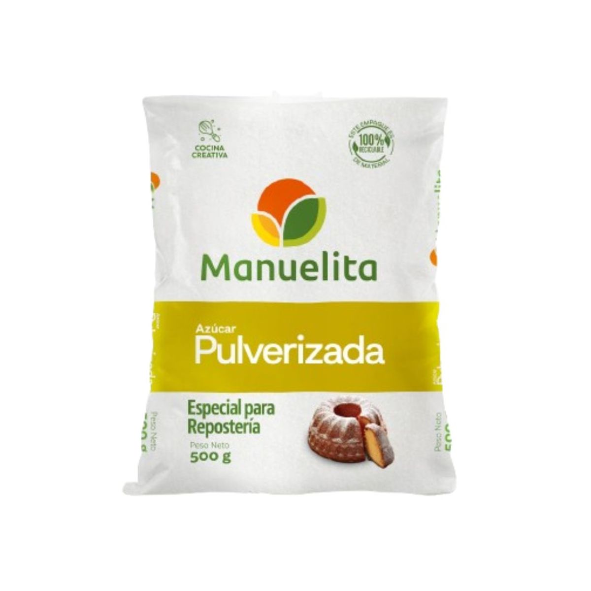 10X Azúcar Pulverizada Manuelita x 500 Gr