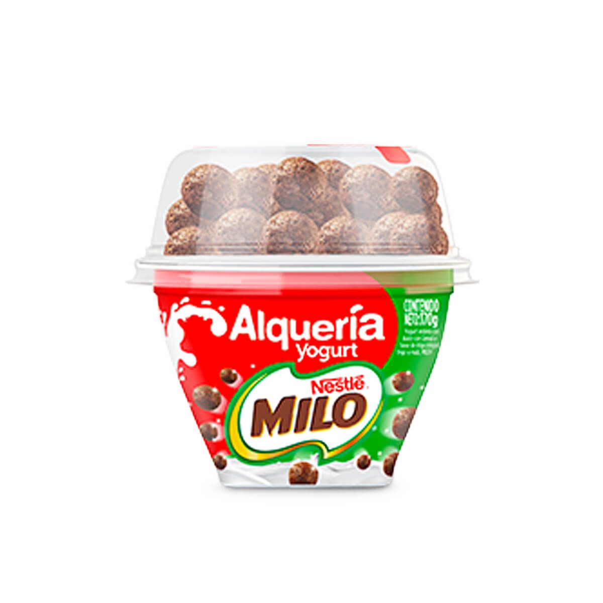 10X Yogurt Con Cereal Milo Alquería x 170 Gr Vaso