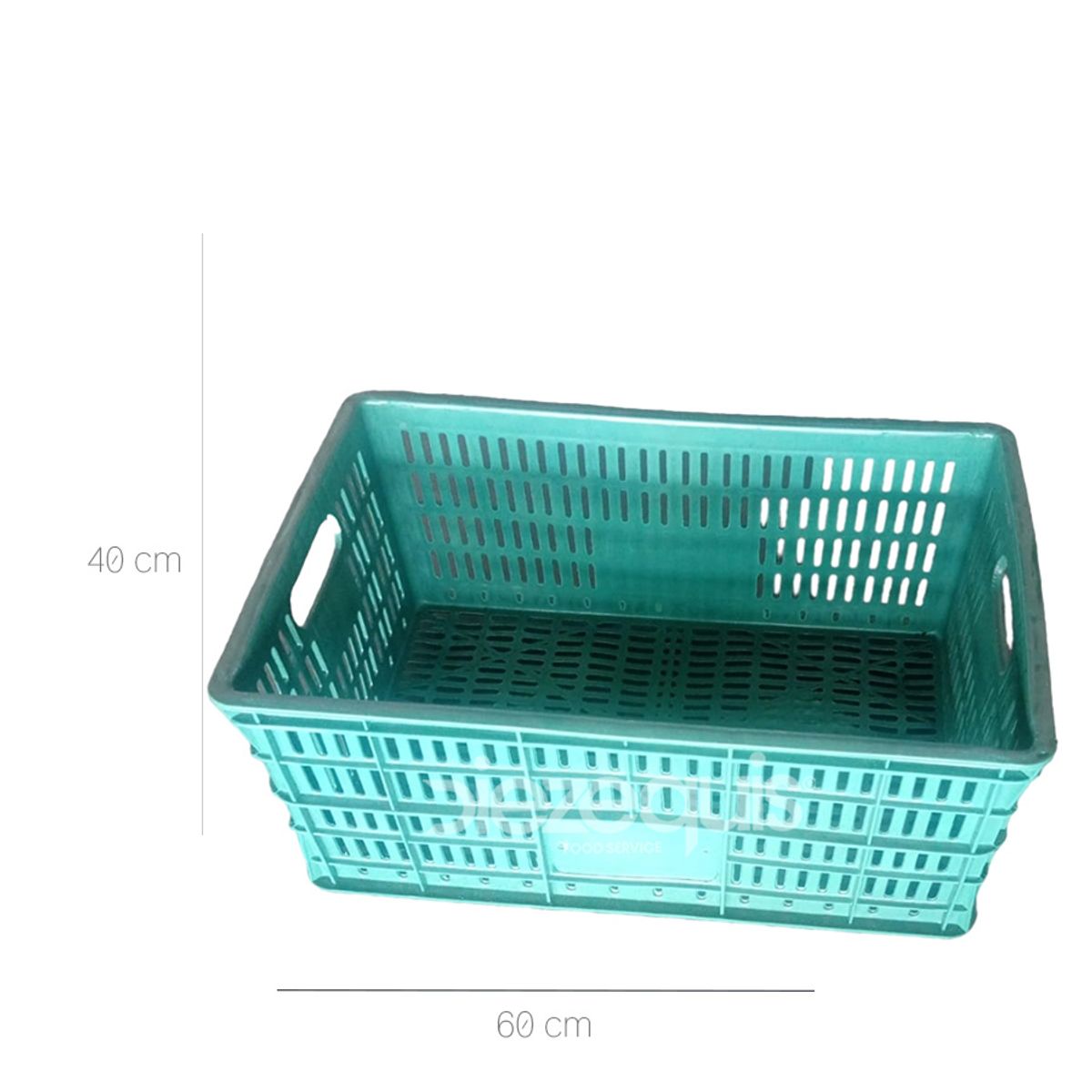 10X Canastilla Líneas 60 x 40 x 25 Cm Verde