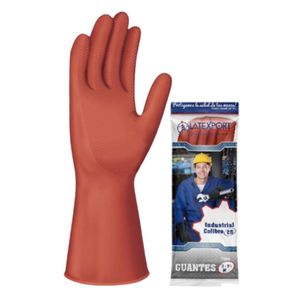 Guante Industrial Rojo Latexport Calibre 25 Talla 8 Par - Paquete