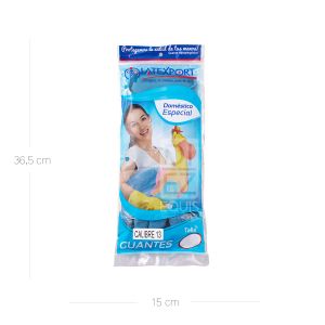 Guante Latex Confort Azul Latexport Calibre 13 Talla 7 Par - Paquete