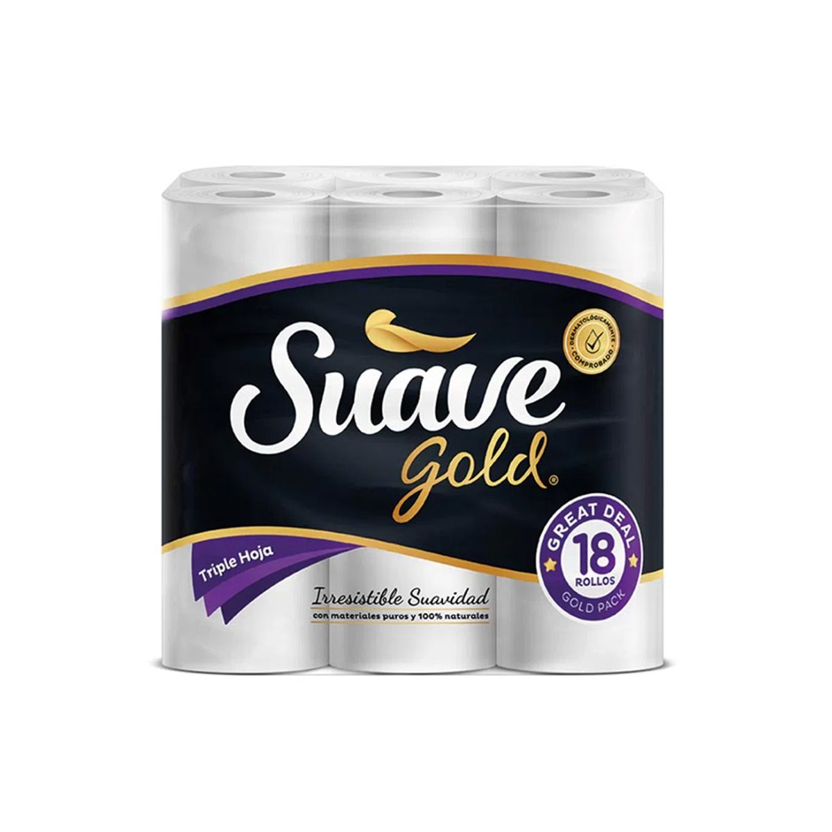 10X Papel Higienico Suave Gold Triple Hoja Blanca 30109 x 32 Mtrs x 12 Rollos