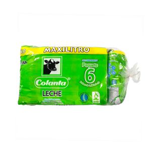 Leche UHT Entera Maxilitro Colanta 1100 Ml Bolsa x 6 und - Paquete