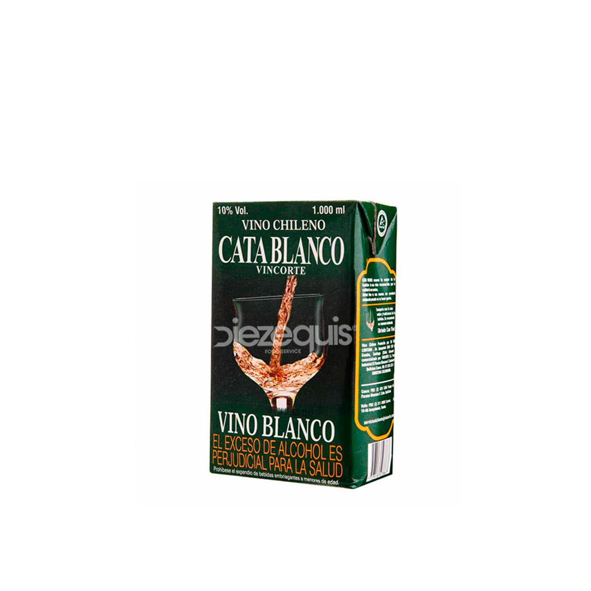 10X Vino Blanco Chileno Cata x 1000 ML Tetrapack