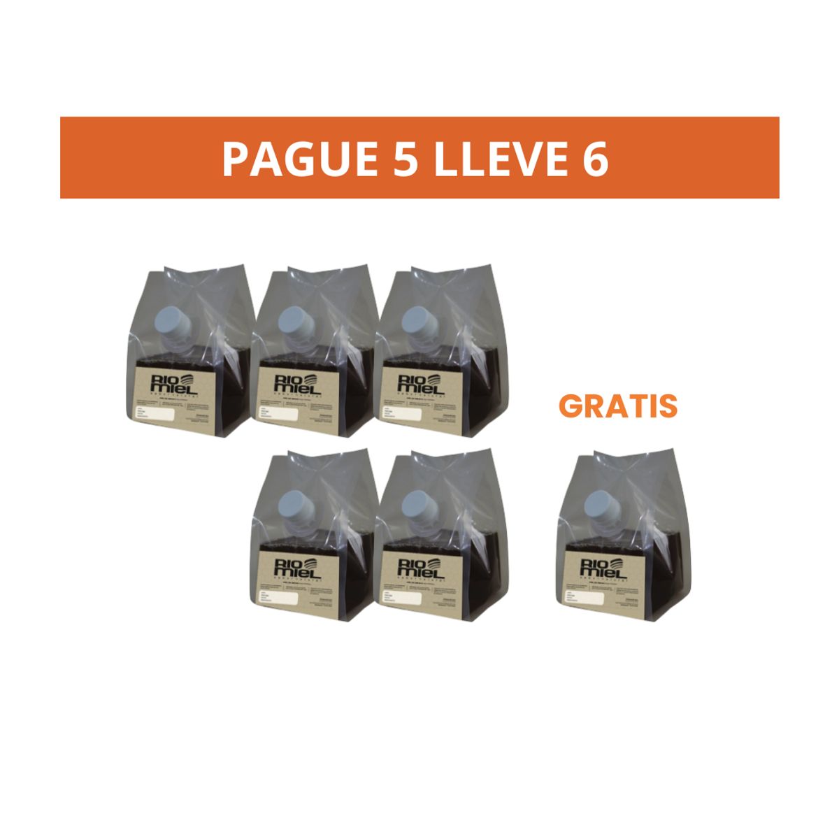 10X Miel Abejas RioMiel x 1000 Gr Bolsa Pague 5 lleve 6