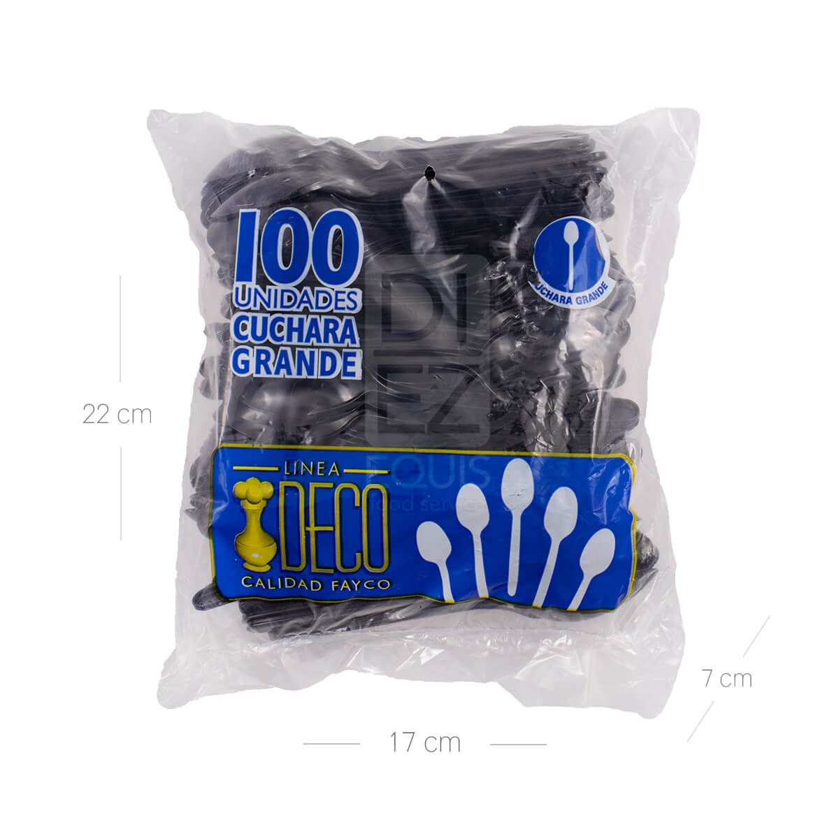 10X Cuchara Desechable Sopera Deco Negra x 100 Und