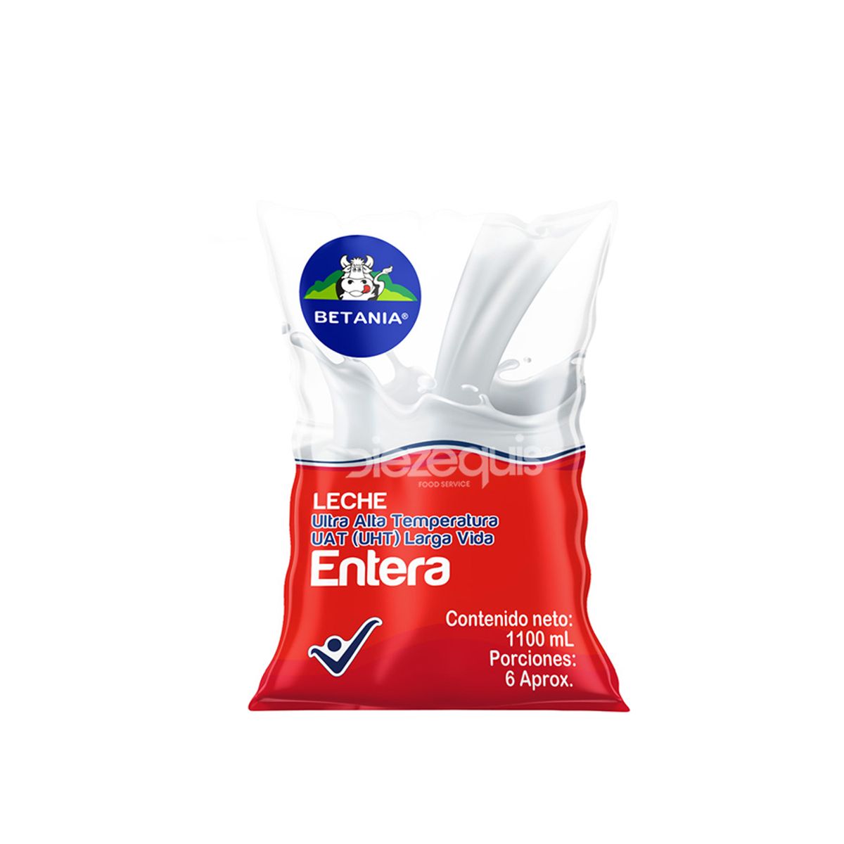 10X Leche UHT Entera Betania x 1100 Ml Bolsa