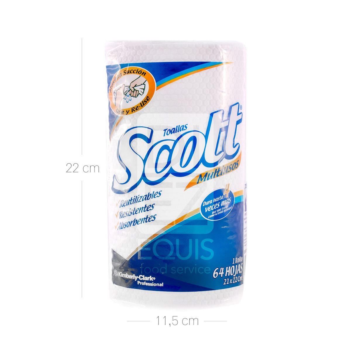 10X Limpión Multiuso Blanco Scott 2858 (4614) UN ROLLO x 64H