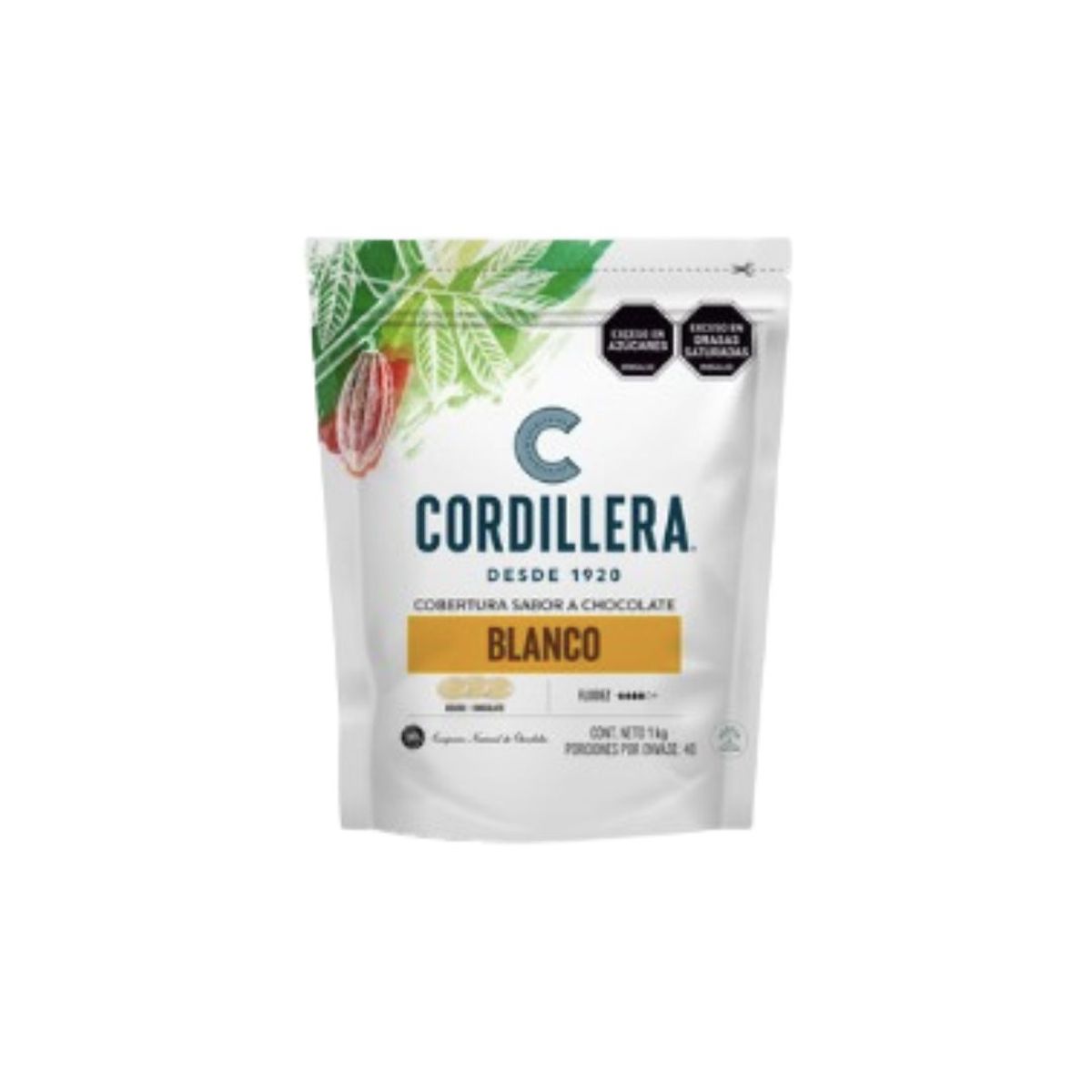 10X Cobertura Chocolate Blanco Cordillera x 1000 Gr Bolsa