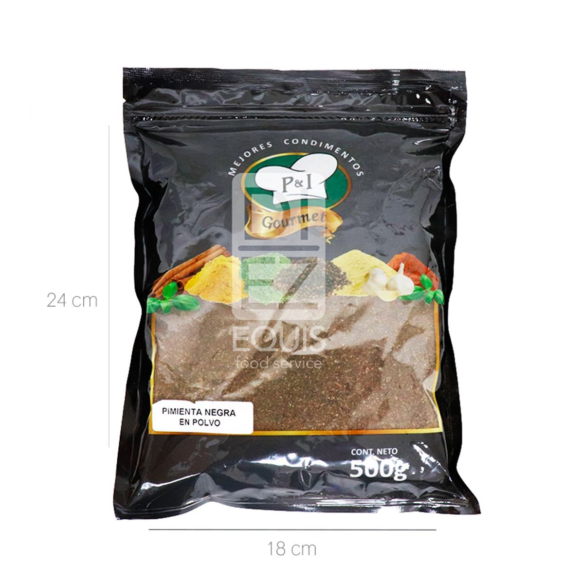 10X Pimienta Negra En Polvo PI x 500 Gr Bolsa