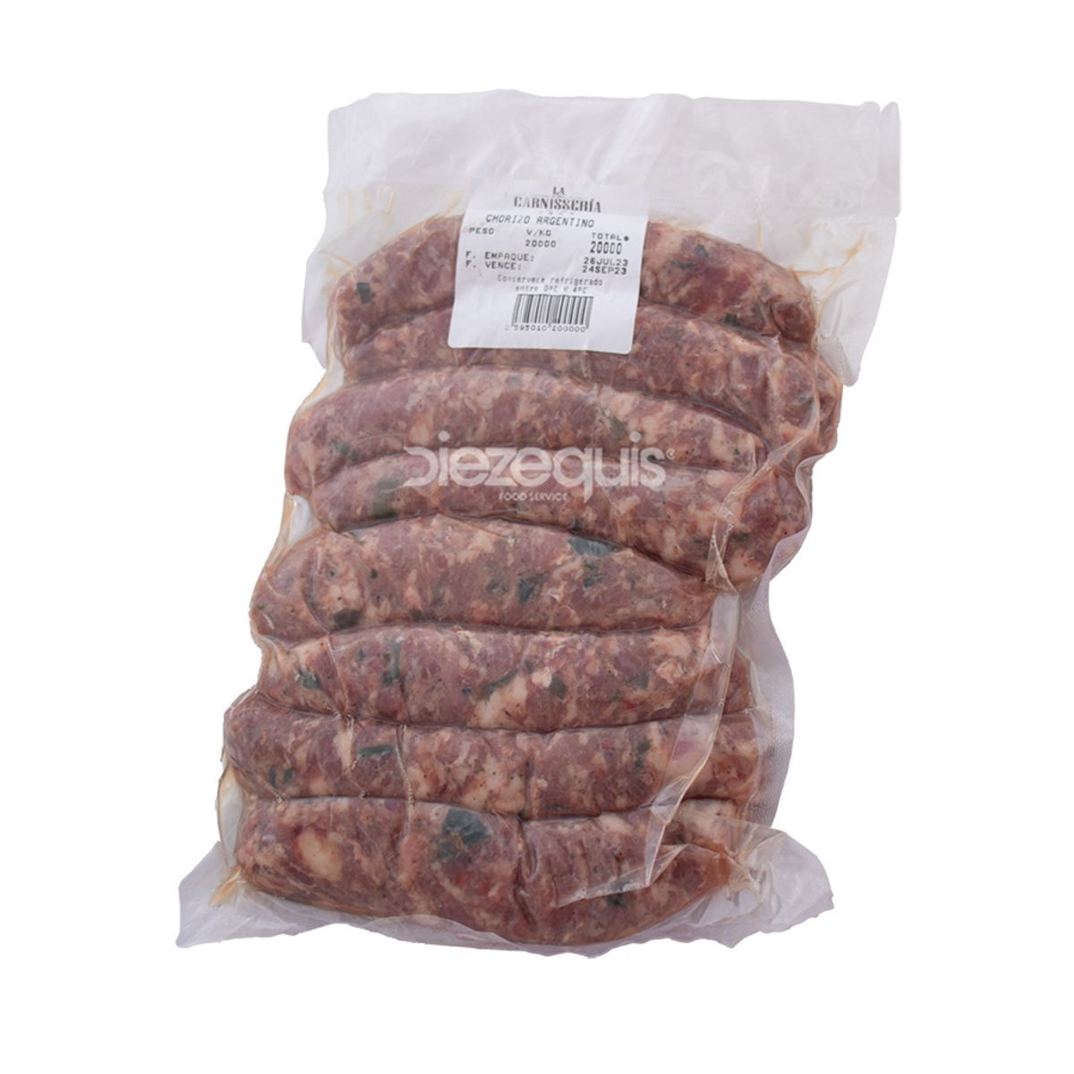 10X Chorizo Argentino La Carnisseria x 8 Unidades