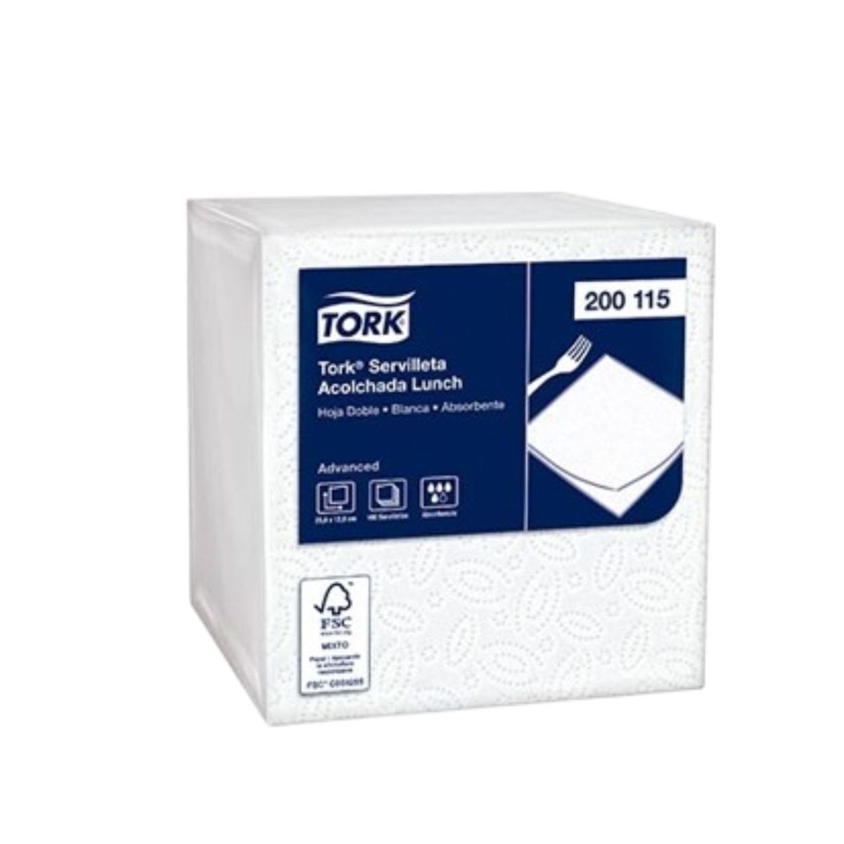 10X Servilleta Cuadrada Blanca Equilibrio Familia 200115 x 100 Und