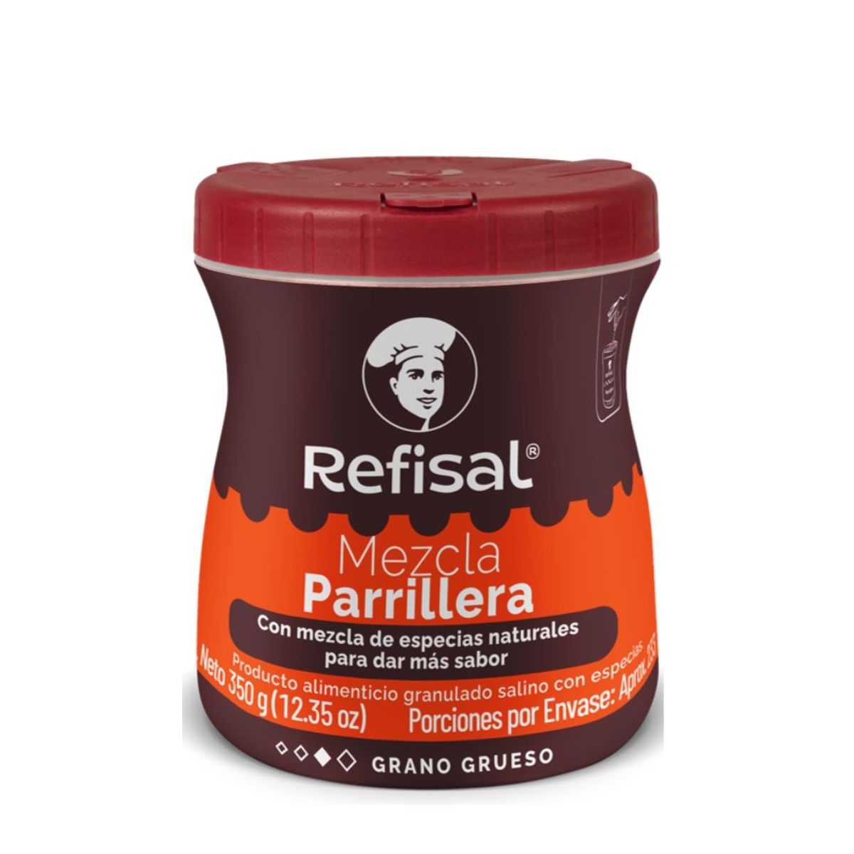 10X Sal Parrillera Mezcla Especias Salero Refisal x 350 Gr