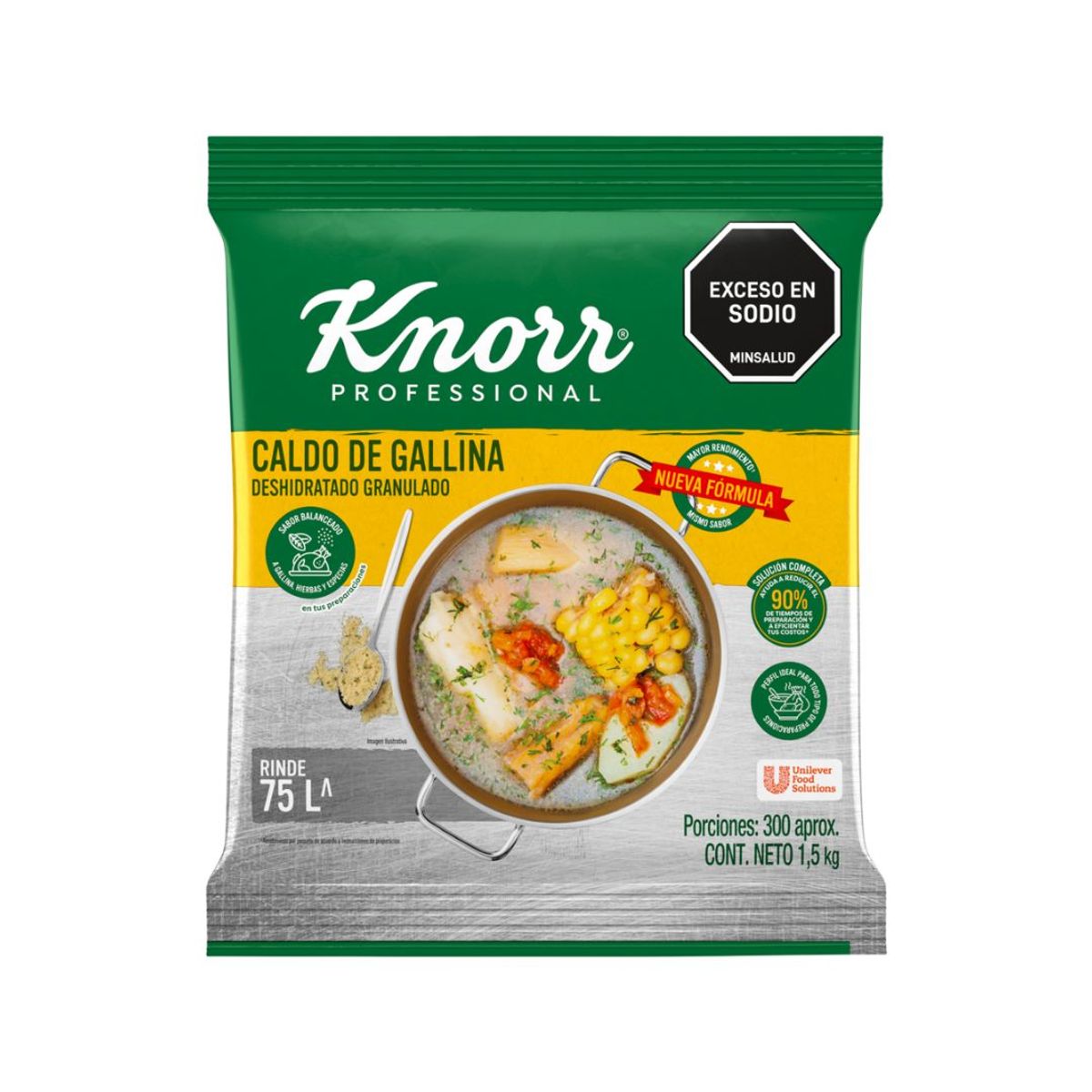 10X Caldo Instantaneo Gallina Knorr x 1500 Gr Bolsa