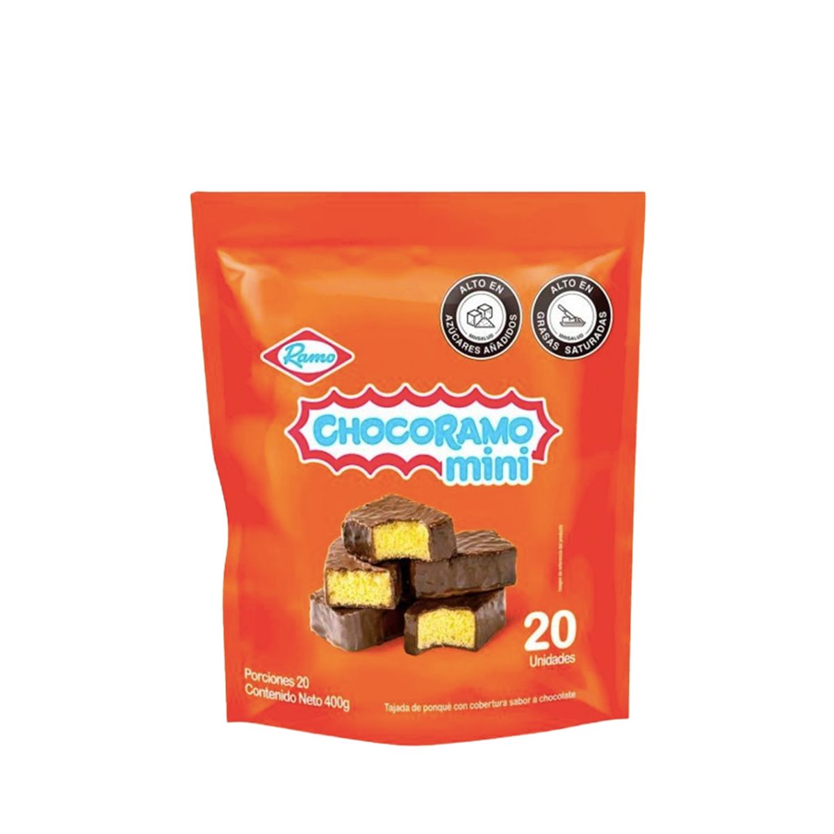 10X Chocoramo Mini Tajada x 20 Gr x 20 Unds Caja x 6 Paquetes
