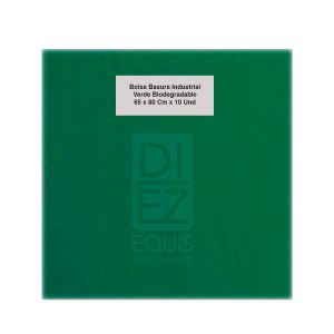 Bolsa Basura Industrial Verde Biodegradable  65 x 90 Cm x 10 Und - Paquete