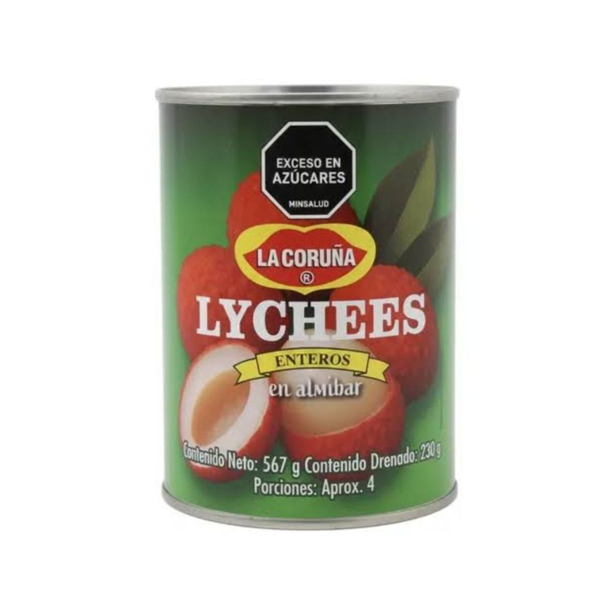 10X Lychees Enteros En Almibar La Coruña x 567 G Lata