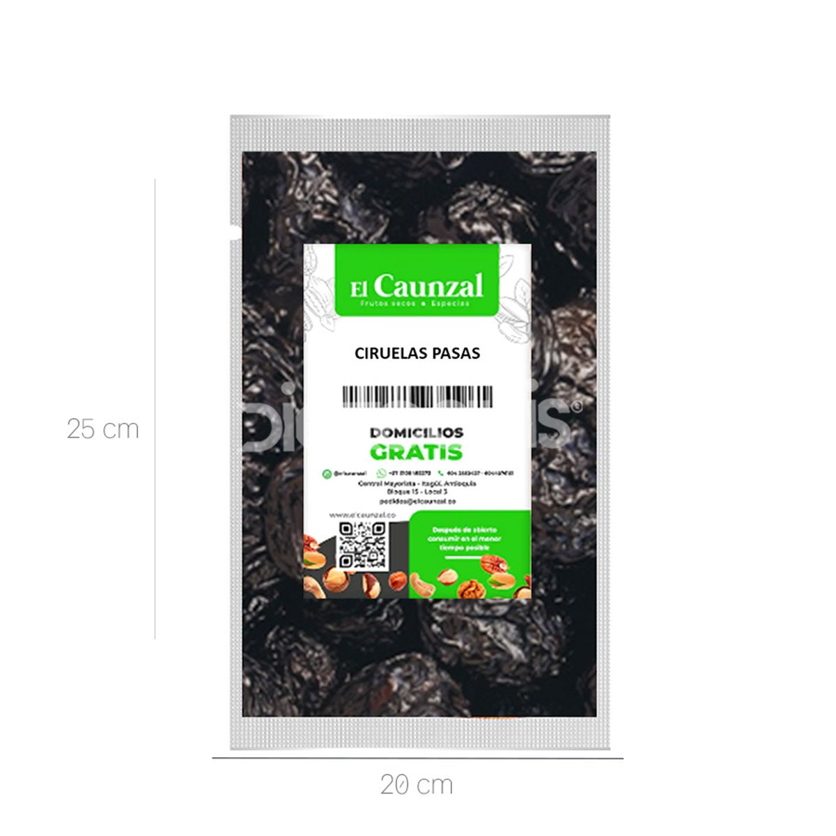 10X Ciruelas Pasas Deshidratadas El Caunzal x 500 Gr Bolsa