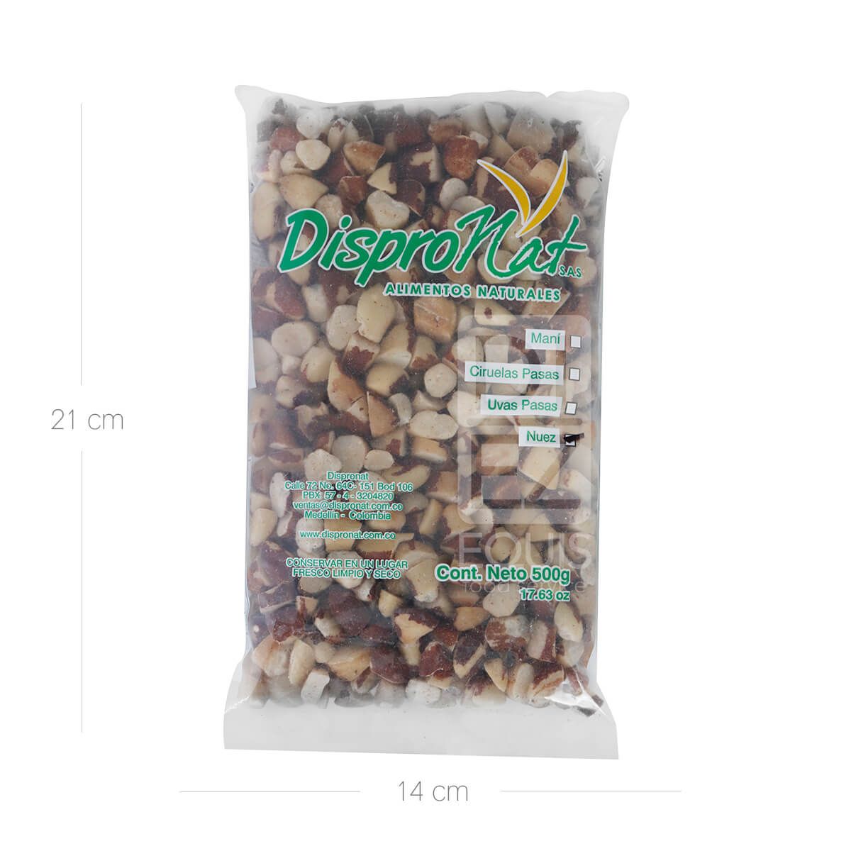 10X Nuez Brasil Partida Dispronat x 500 Gr Bolsa