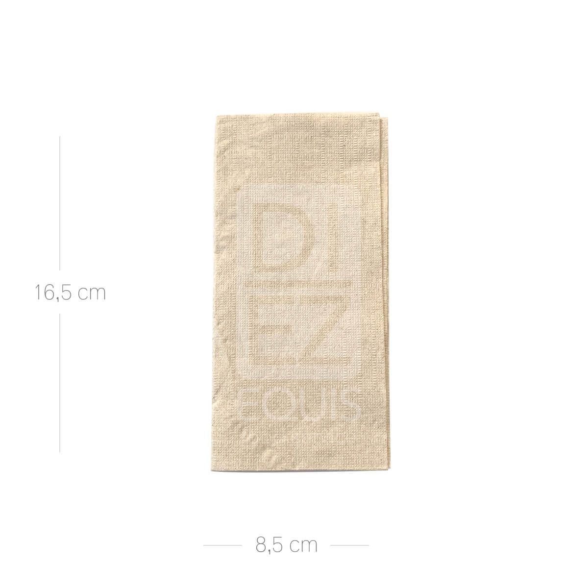 10X Servilleta de Lujo Doblada 1/8 Natural 622026 Elite 33x33 x100 Und Pte