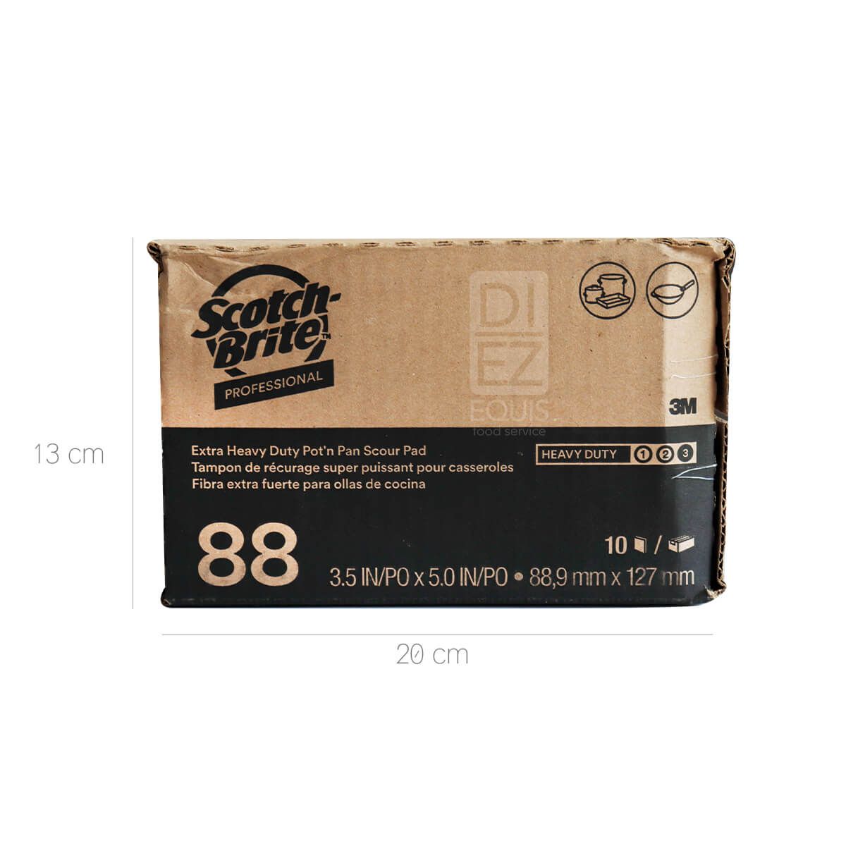 10X Fibra Para Uso Extra Pesado Scotch Brite 12 x 9 Cms x 10 Und