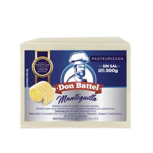 Mantequilla Pasteurizada Don Battel x 500 Gr Barra - Unidad