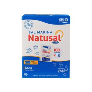 Sal Marina Natusal Sobre Caja dispensadora 1 Gr x 100 Und - Paca - Unidad