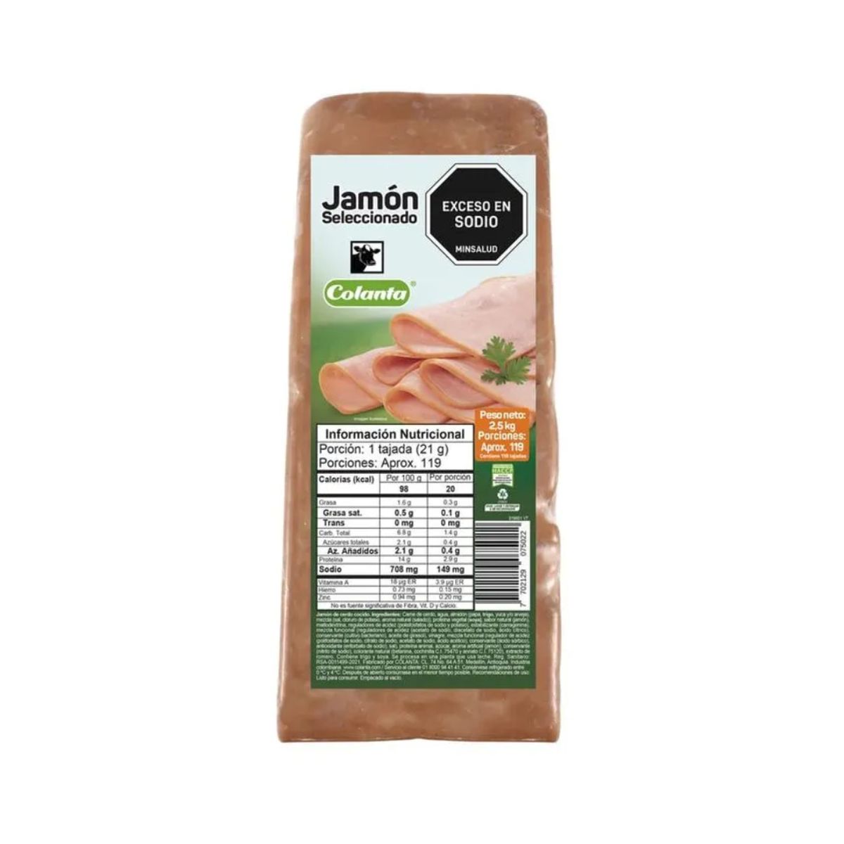 10X Jamón Seleccionado Colanta x 2500 G Bloque