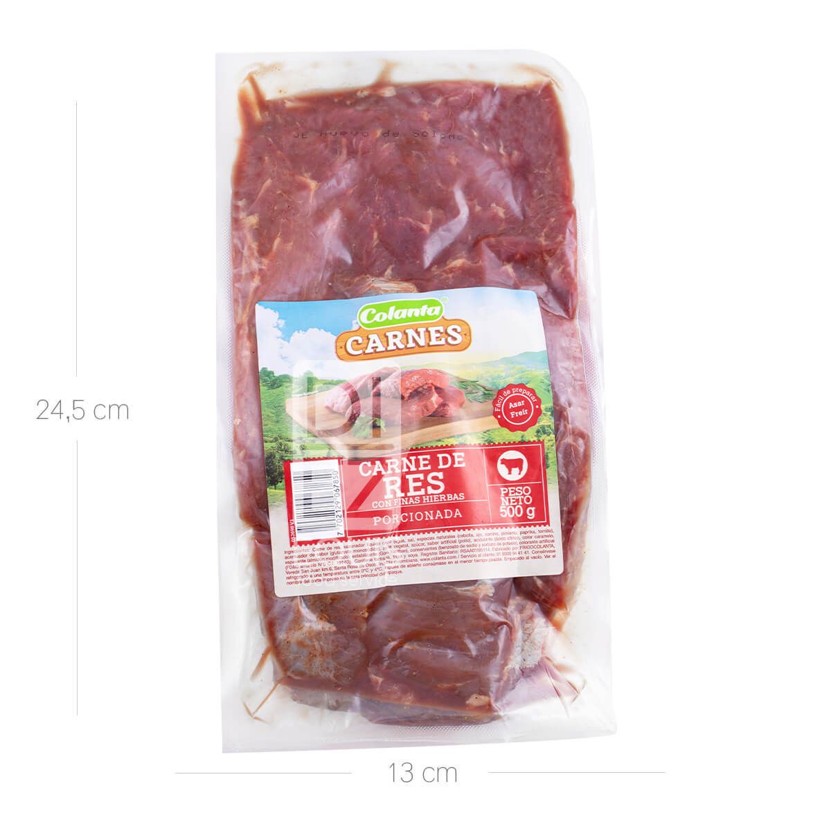 10X Carne De Res Con Finas Hierbas Colanta x 400 Gr Paquete