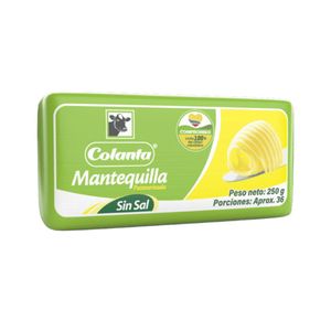 Mantequilla Colanta Sin Sal x 250 Gr Barra - Unidad
