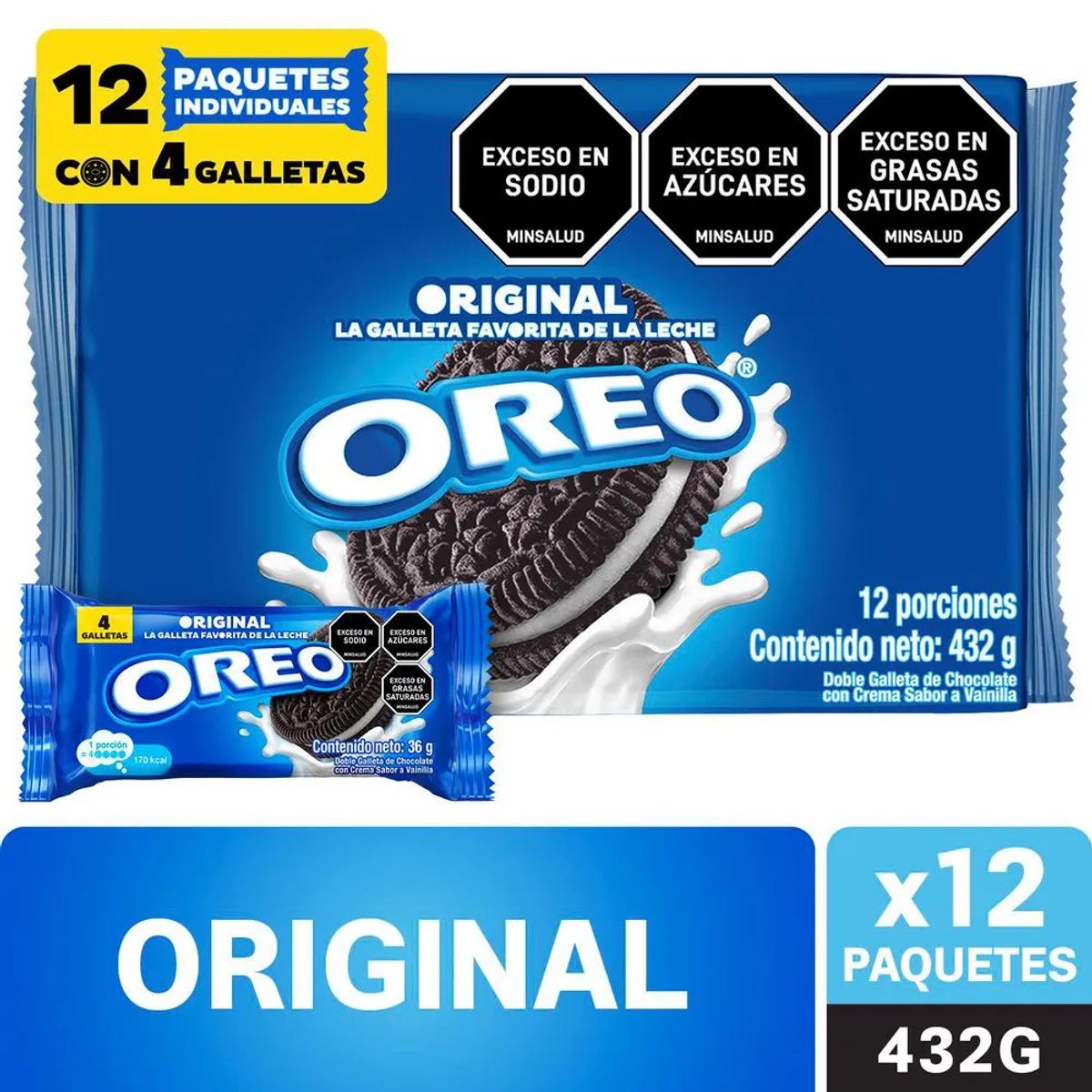 10X Galleta Oreo Original  x 36 Gr x 12 Unds