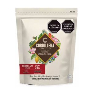 Cobertura De Chocolate 70% Amarga Cordillera x 500 Gr Bolsa - Bolsa