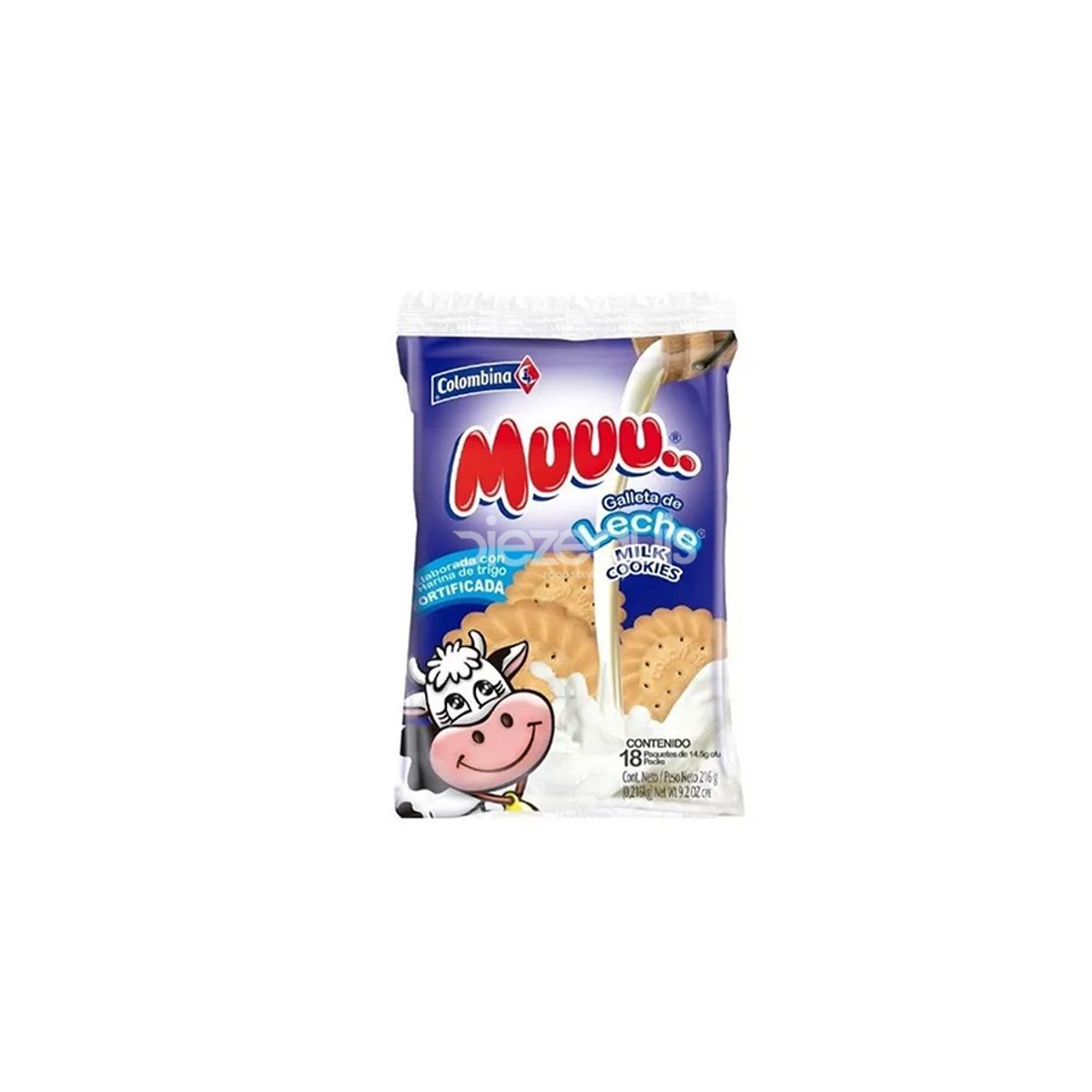 10X Galleta De Leche Tradicional Muuu Colombina x 12 Gr x 18 Unds
