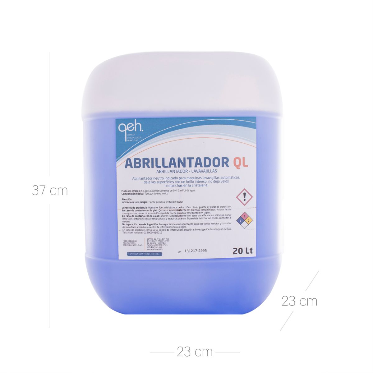 10X Abrillantador Para Máquinas Lavaplatos QL QEH x 20 Litros