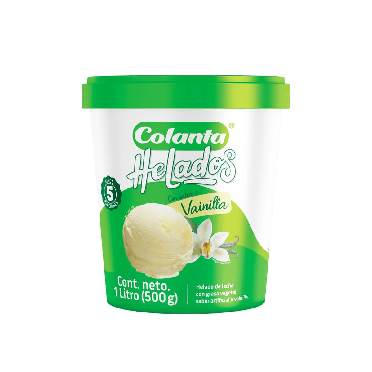 10X Helado Colanta De Vainilla x 1 Litros Neto 500 Gr