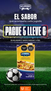 Promoción Queso Cheddar Cremosito Hellmans x 1000 Gr Cajita Pague 5 lleva 6 - Unidad