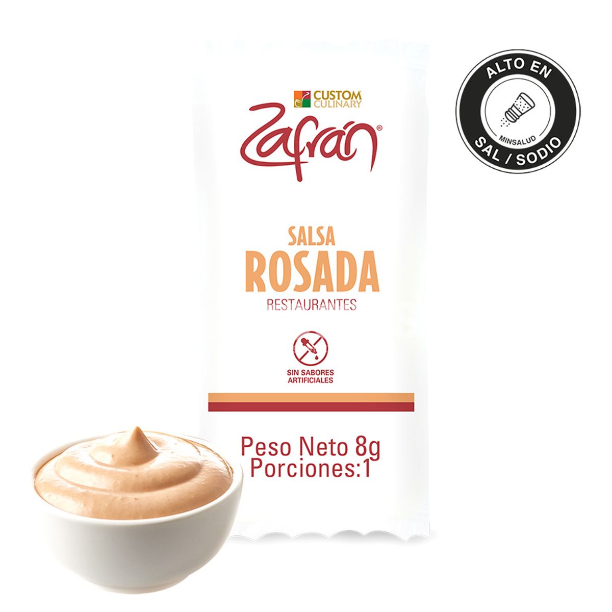 10X Salsa Rosada Zafrán Restaurantes Sachet x 8 Gr Bolsa 120 Und
