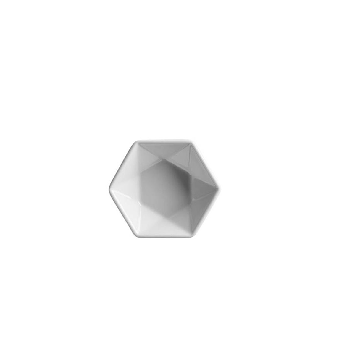 10X Plato Hexagonal De Porcelana De 6.9 Cm Corona Actualite Blanco x 1 Und