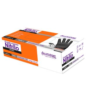 Guante Manipulación Nitrilo Negro C6 Low Derma Latexport/UKA Talla L x 100 Und Caja - Caja