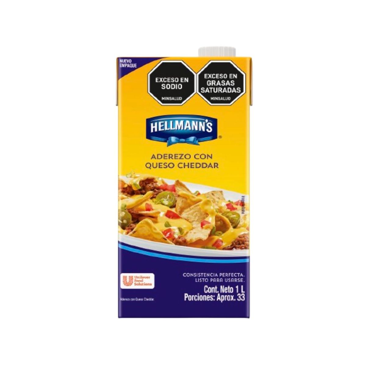 10X Aderezo Queso De Cheddar Cremosito Hellmanns x 1000 Gr Cajita
