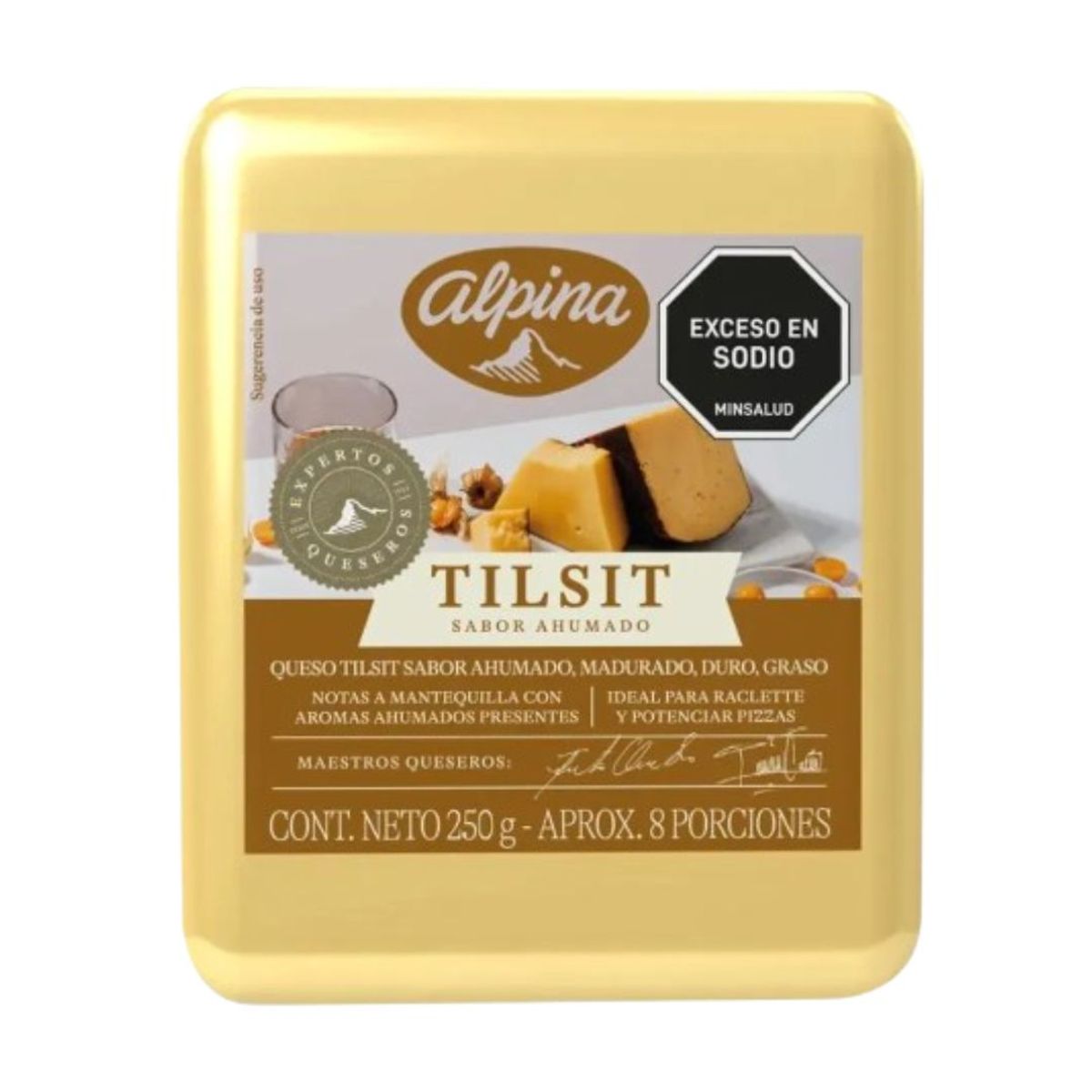 10X Queso Tilsit Ahumado Alpina Cuña 250 Gr +/-