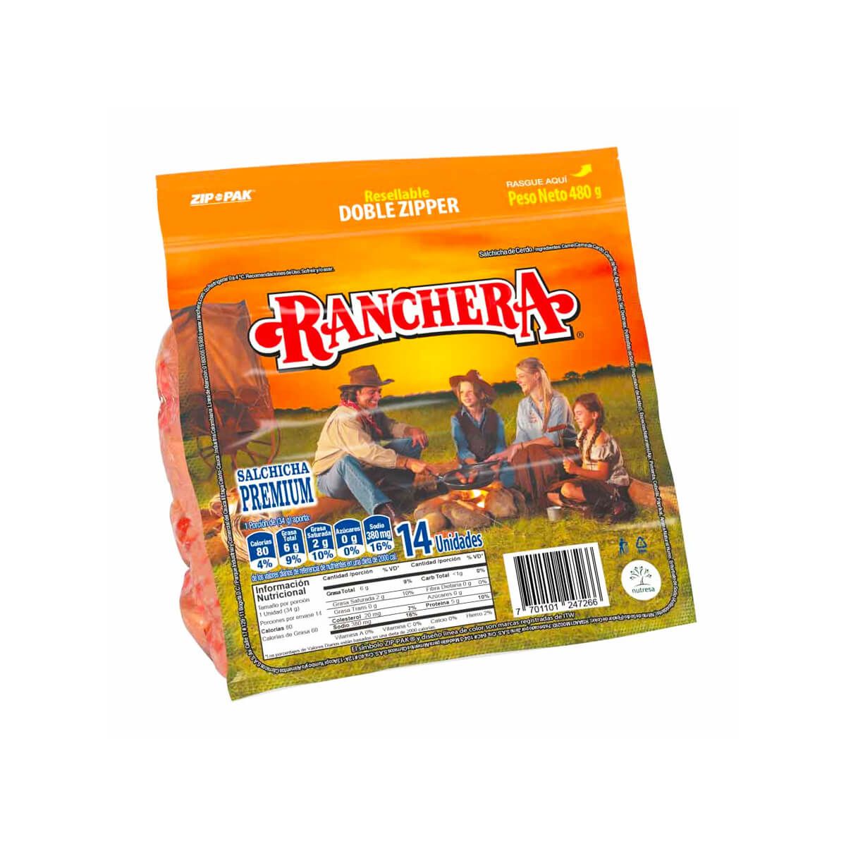 10X Salchicha Premium Ranchera x 480 Gr