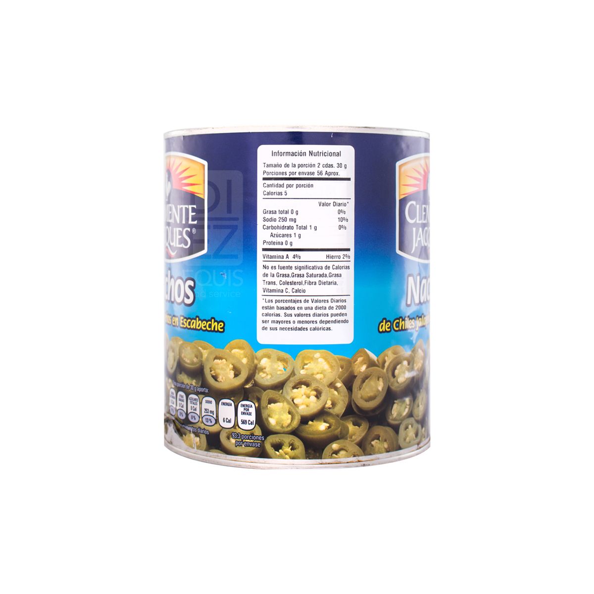 10X Jalapeños En Rodajas Clemente Jacques x 2800 Gr Lata Drenado 1680 Gr