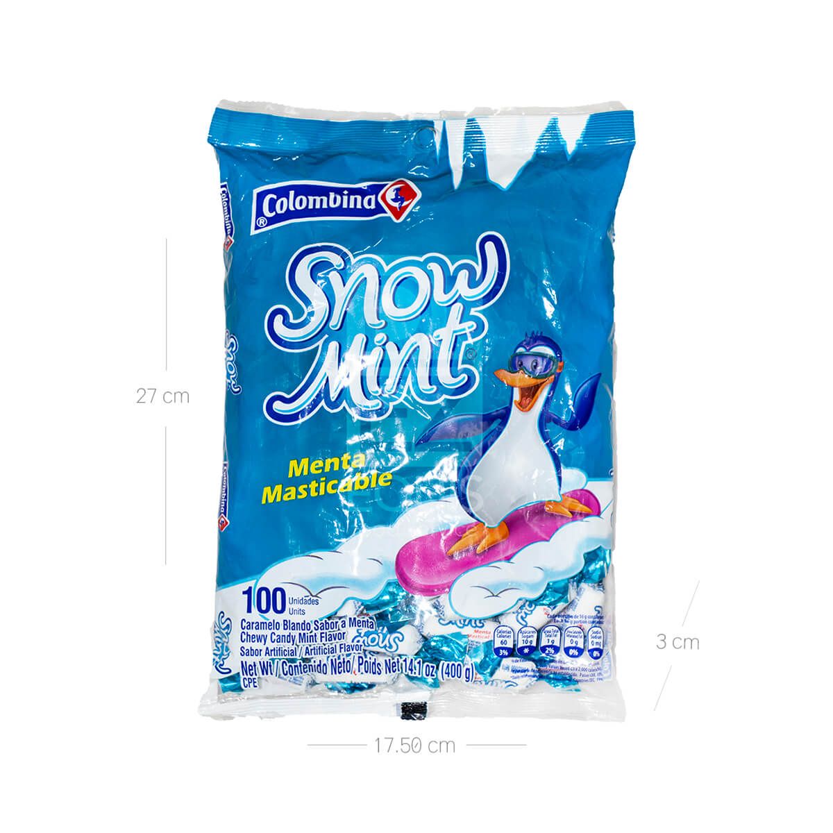 10X Menta Snow Mint x 100 Und Bolsa