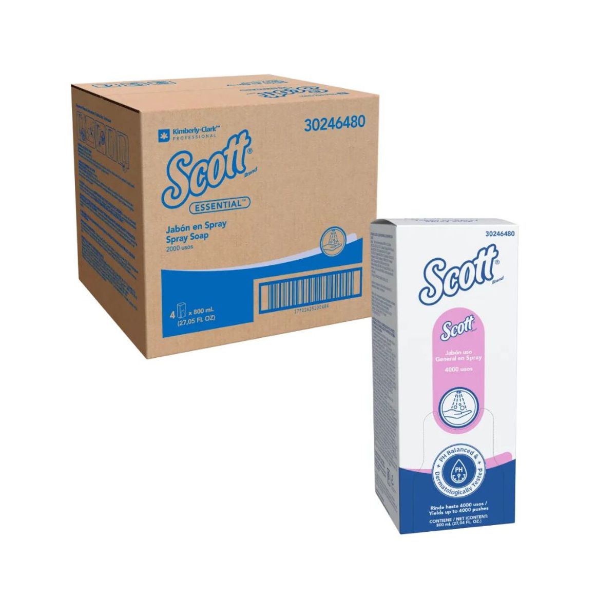 10X Jabón Manos en Spray Scott Hand Lotion 6480 (8094) x 800 Ml