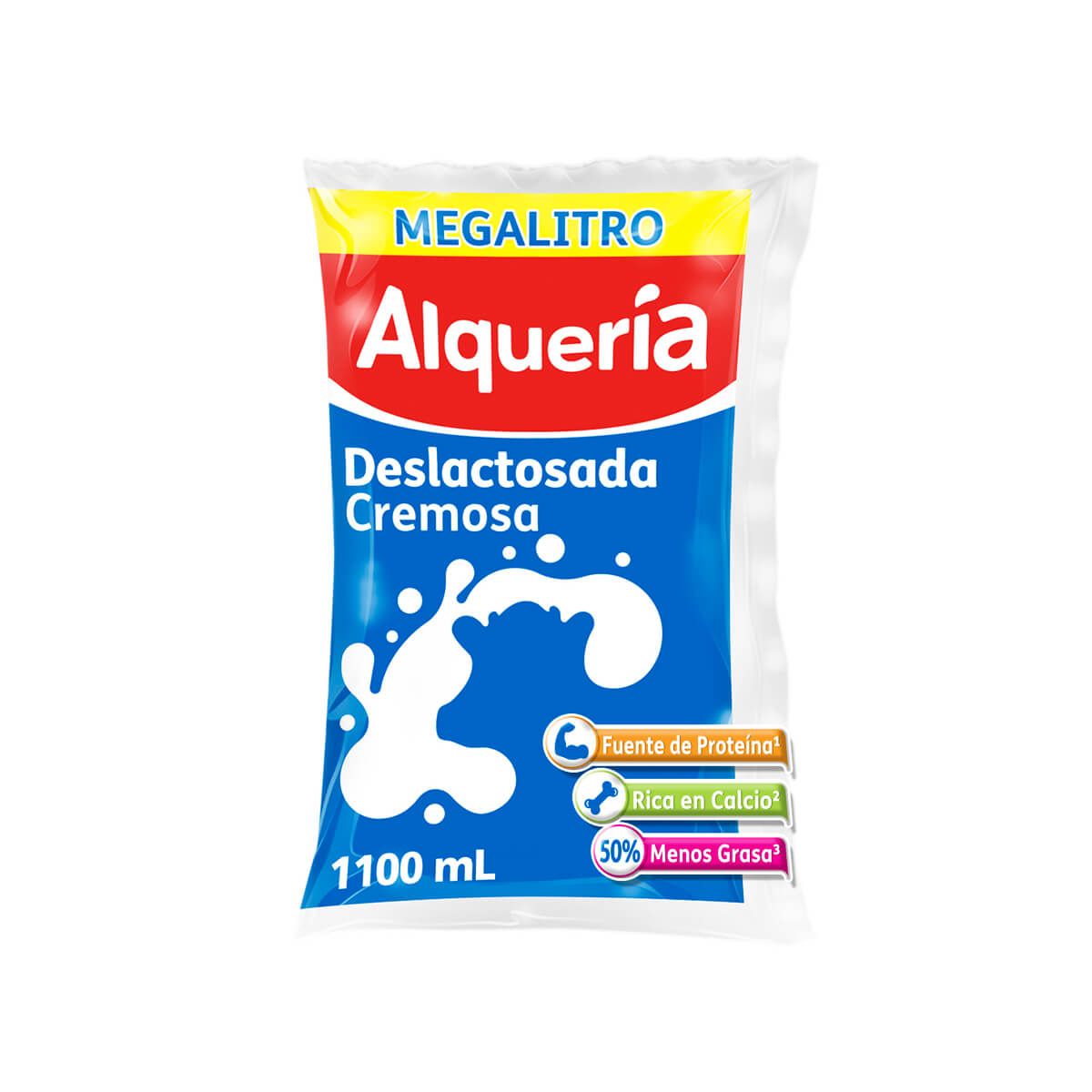 10X Leche UHT Deslactosada Semidescremada Alquería x 1100 Ml Bolsa
