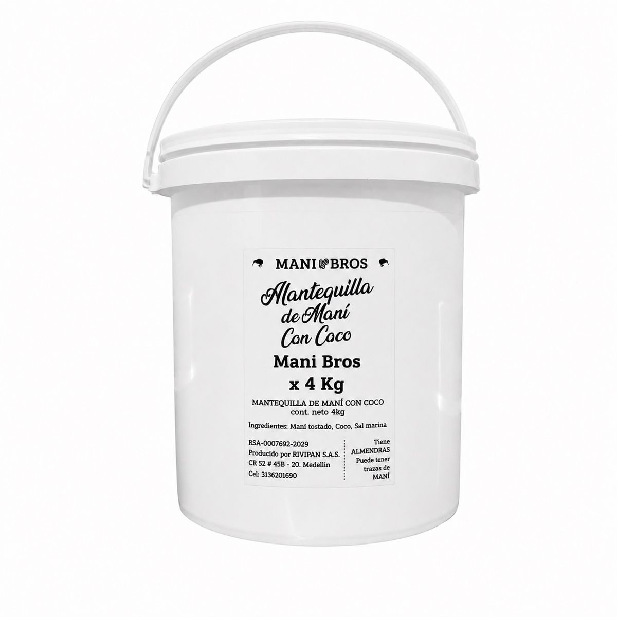 10X Mantequilla de Maní Con Coco Mani Bros x 4 Kg
