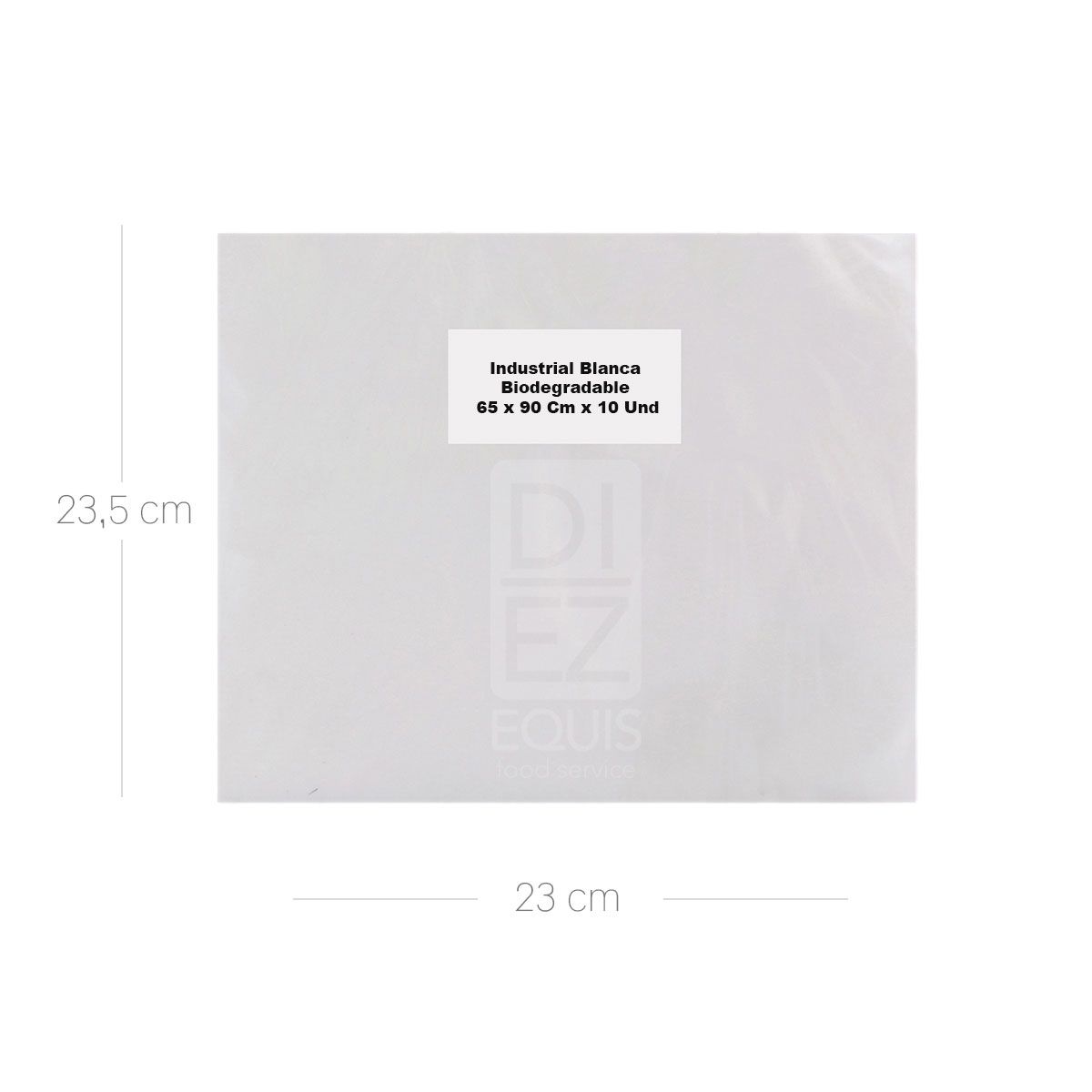 10X Bolsa Basura Blanca Biodegradable 65 x 90 Cm x 10 Und